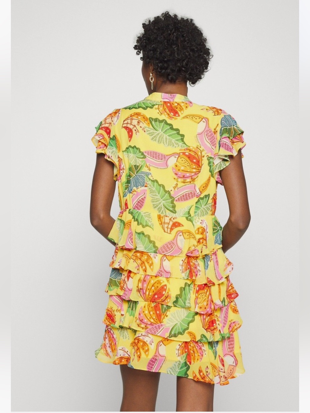 Farm Rio Beaks & Bananas Ruffle Mini Dress NEW - Picture 9 of 12